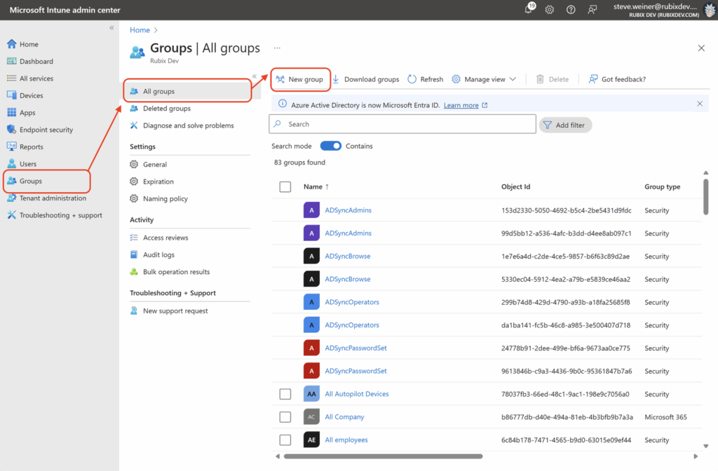 Screenshot 4 zur Windows Autopilot Device Preparation: Eine spezielle Gerätegruppe erstellen