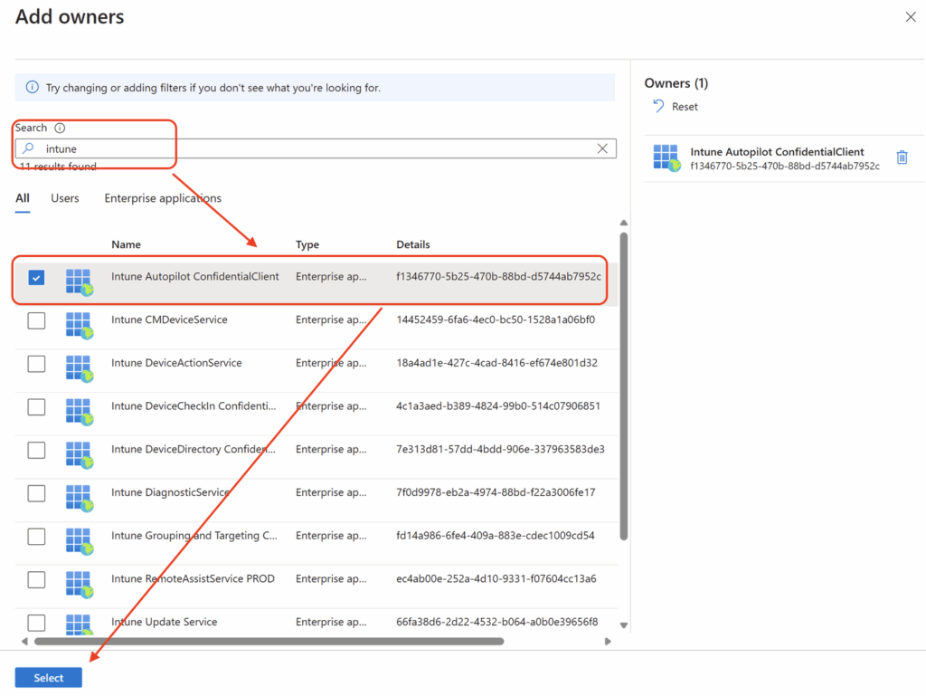 Screenshot 6 zur Windows Autopilot Device Preparation: Fülle die folgenden Felder aus: